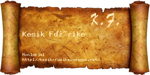 Kesik Füzike névjegykártya